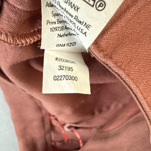 Spanx On The Go Pants Womens Size XS Ankle Crop Slim Straight Terracotta Pink - Picture 10 of 11